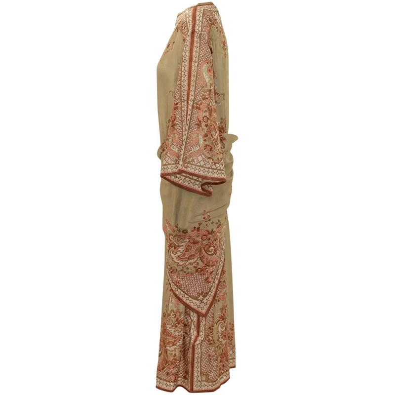 Zimmermann Maxikleid Aster Abito Tunica con Drappeggio beige(Image 3)