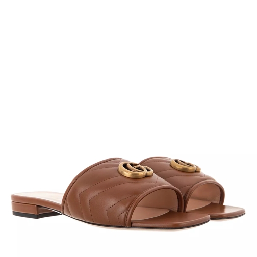 Gucci GG Sandal Leather Brown Slide