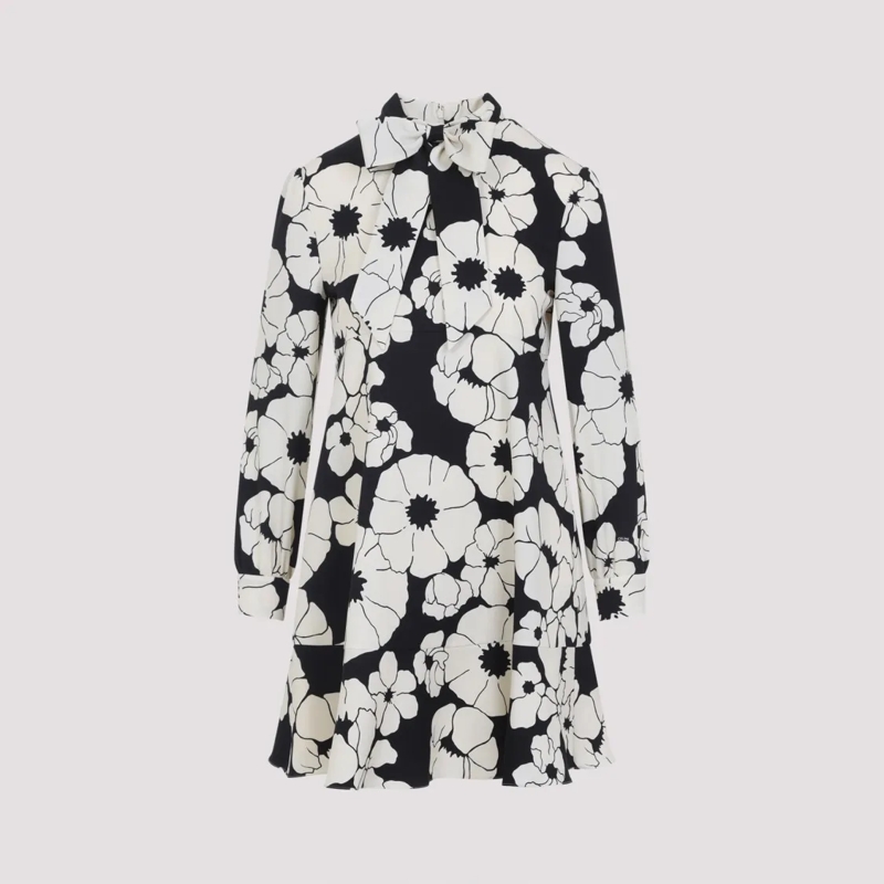 Celine Midi-jurk Flared Mini Dress With Stand-Up Collar Grey