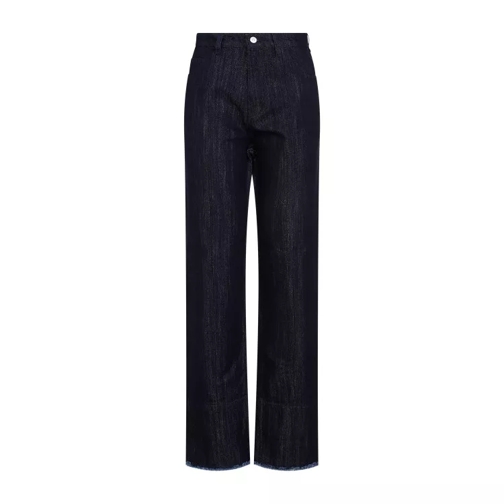 Victoria Beckham Blue Indigo Cotton Cropped High Waist Tapered Jean Blue 