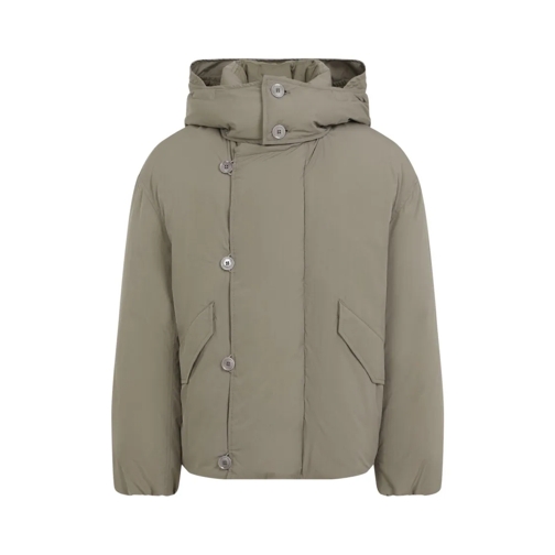 Lemaire Daunenjacken Desert Sage Hooded Puffer Blouson Jacket Green