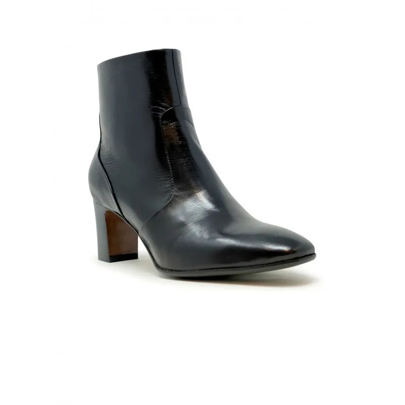 Mara Bini Bottes Black Leather Gina Ankle Boots Black