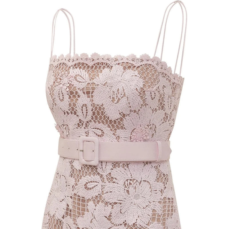 Self Portrait Maxikleid Abito Midi in Pizzo Rosa rose(Image 4)