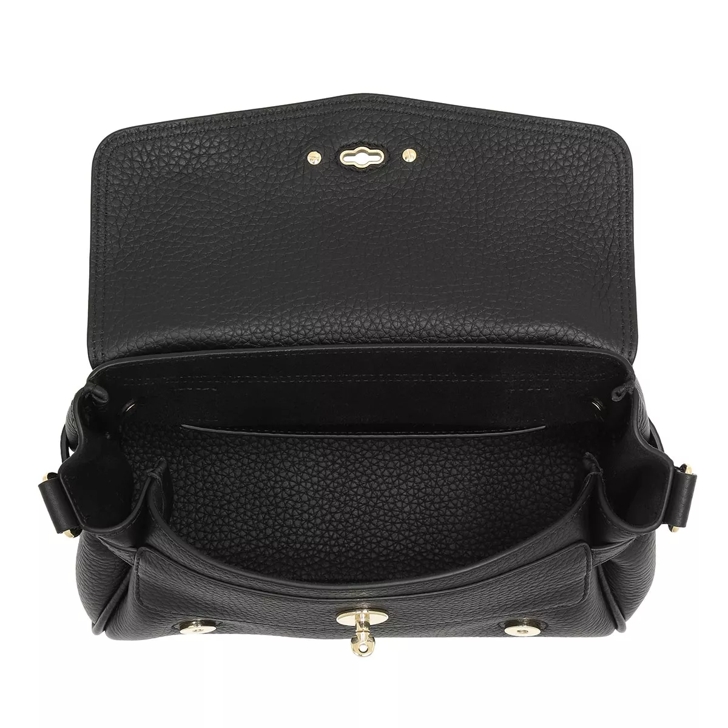 Mulberry Mini Alexa Heavy Grain Black Crossbody Bag