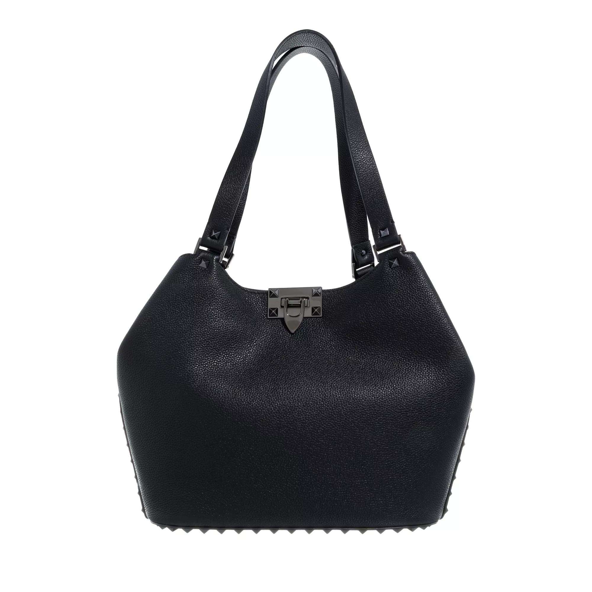 Valentino Garavani Hobo Bag - Small Tote Rockstud - Gr. unisize - in Schwarz - für Damen