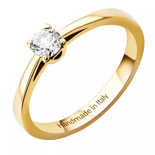 DIAMADA 0.25ct Diamond Solitaire Ring  14KT Yellow Gold Anello solitario