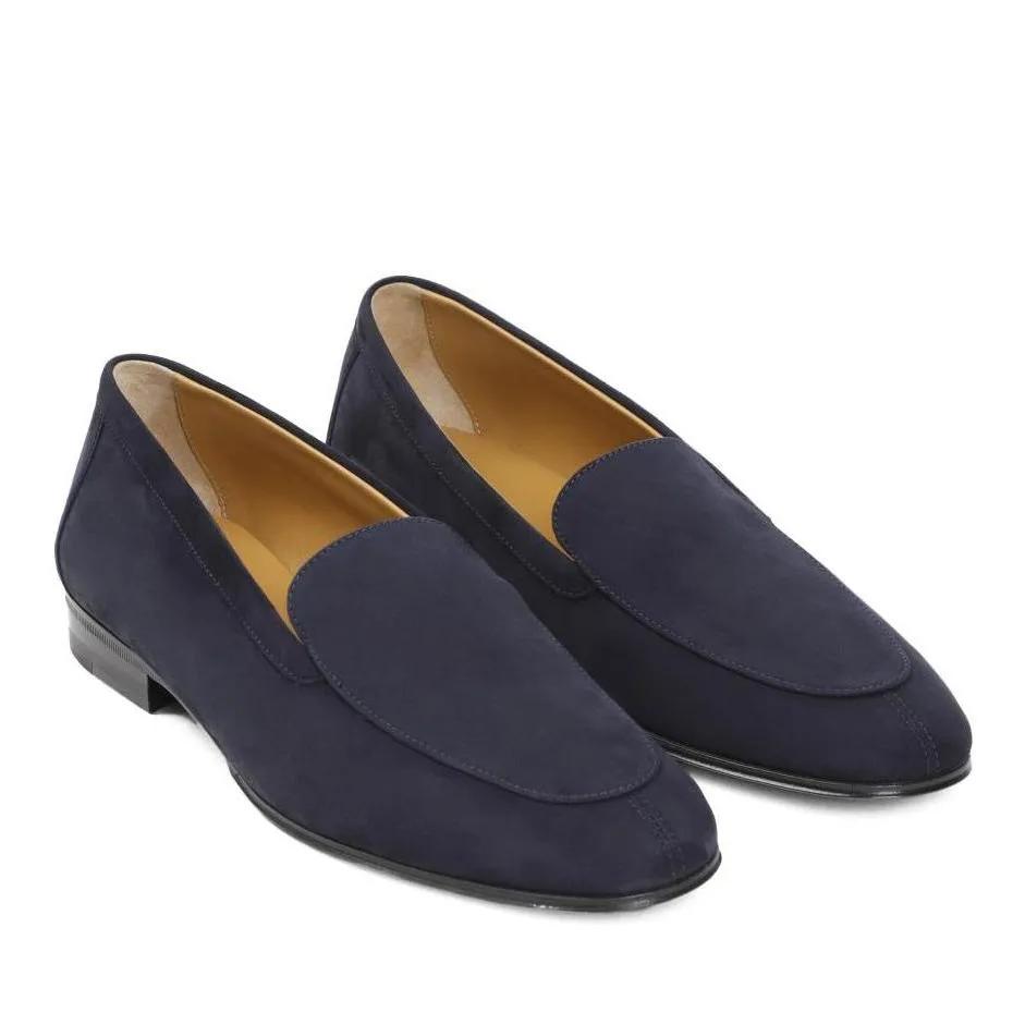 The Row Loafers & Ballerinas - Sophie Navy Blue Suede Goat Leather Loafers - Gr. 38,5 (EU) - in Blau - für Damen