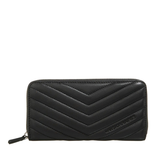 LES VISIONNAIRES Sophie Silky Black Zip-Around Wallet