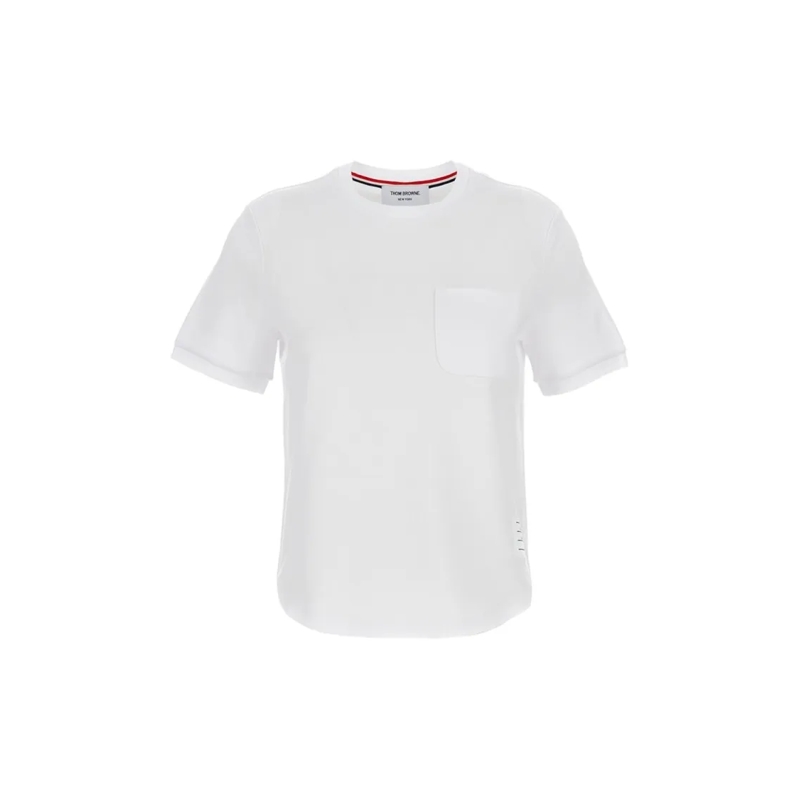 Thom Browne T-shirt Cotton Milano Pocket Tee White