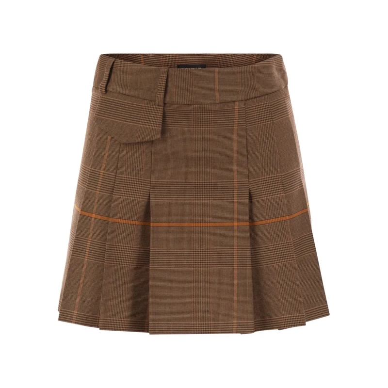 Dondup Minijupe Prince Of Wales Mini Skirt Brown