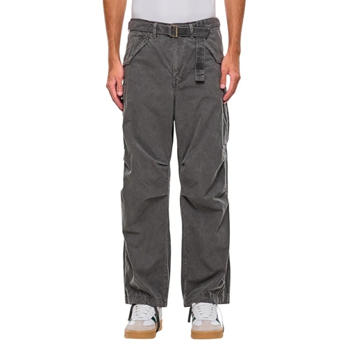 Sacai  Garment Dye Rip Stop Pants Grey