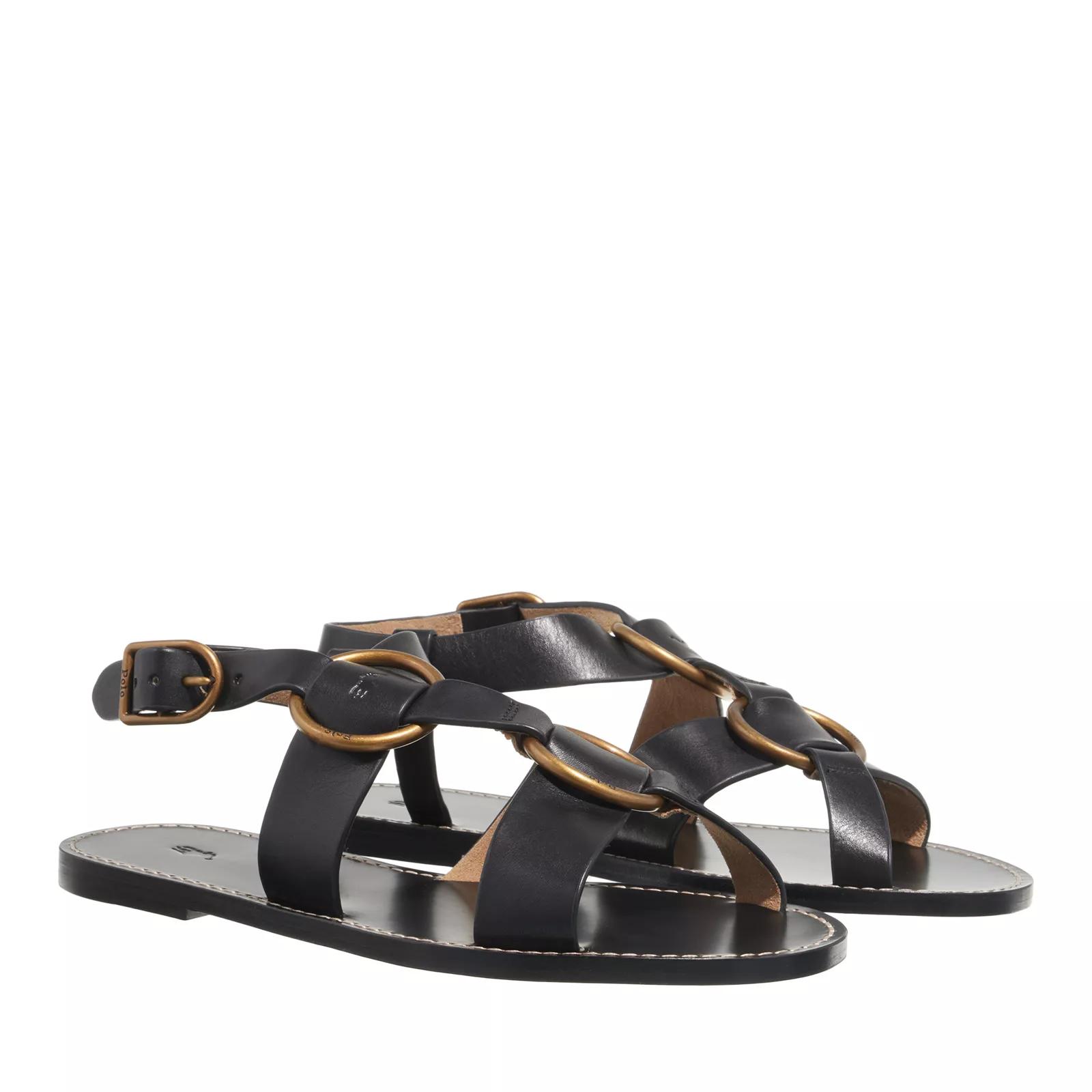 Polo Ralph Lauren Sandalen & Sandaletten - Plo Rng Flat Sandal - Gr. 36 (EU) - in Schwarz - für Damen