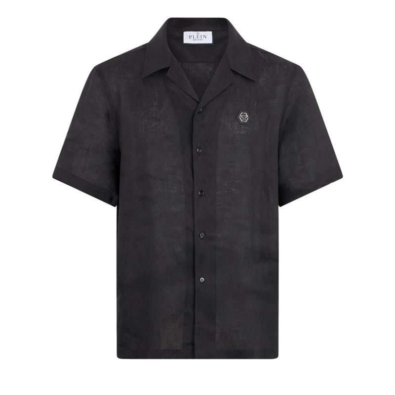 Philipp Plein Hemd Bowling Shirt Basic schwarz