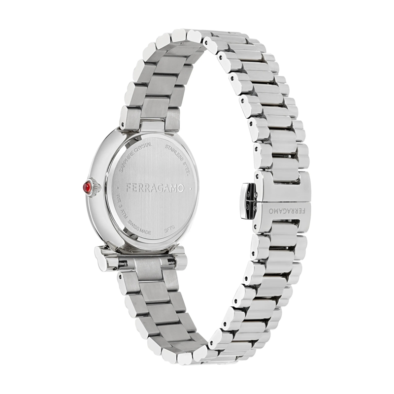 Salvatore Ferragamo Quarzuhr Quarz-Analoguhr Gancini Twisted silber(Image 3)