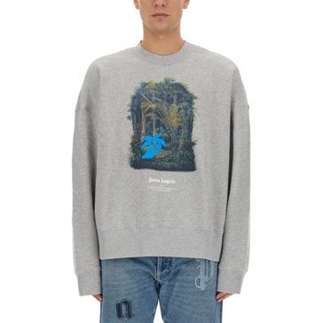 スウェット・トレーナー PALM ANGELS HUNTING IN THE FOREST COTTON SWEATSHIRT Palm Angels Hunting In The Forest Sweatshirt Grey