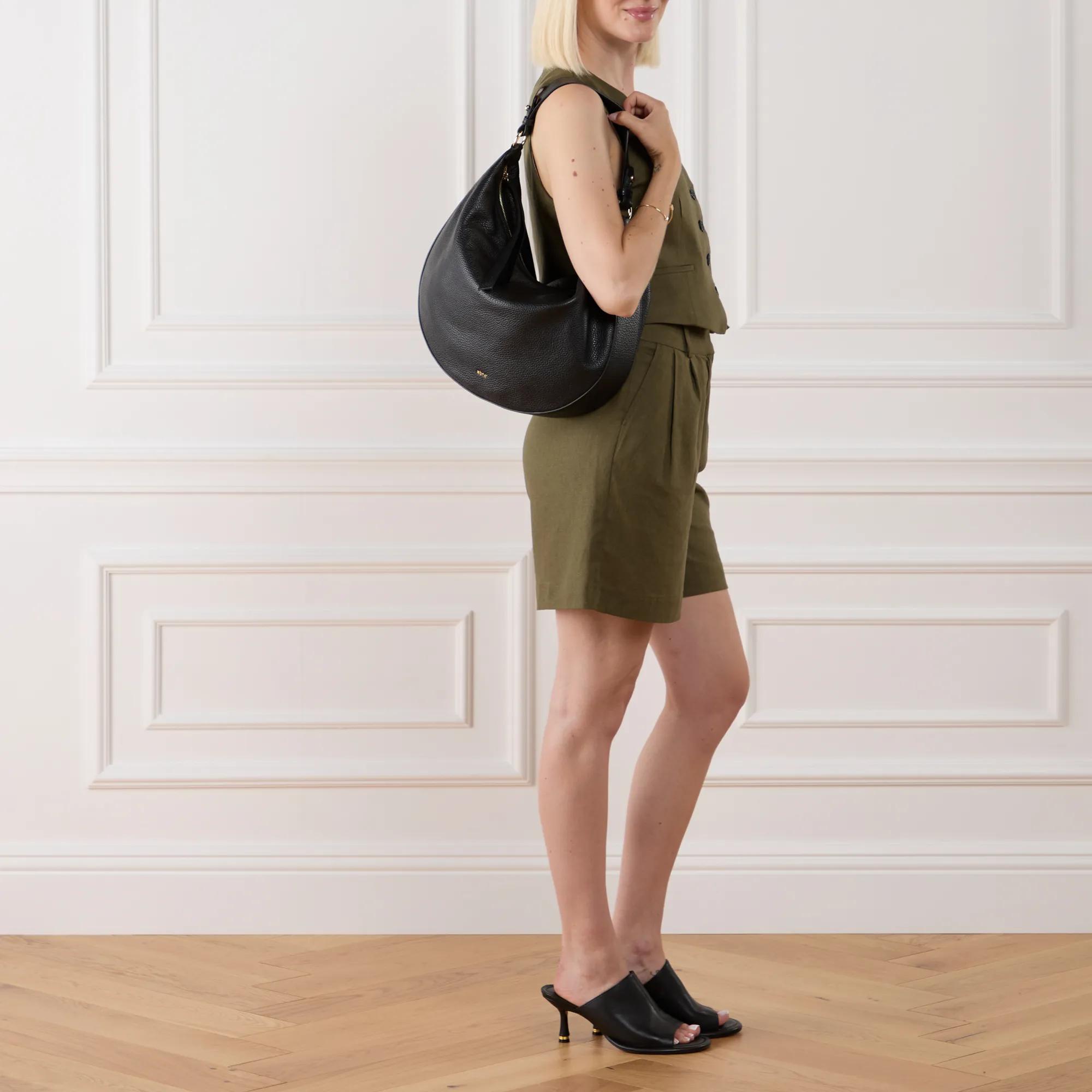 Abro Hobo bags Beutel Lulu Big Black Gold in zwart