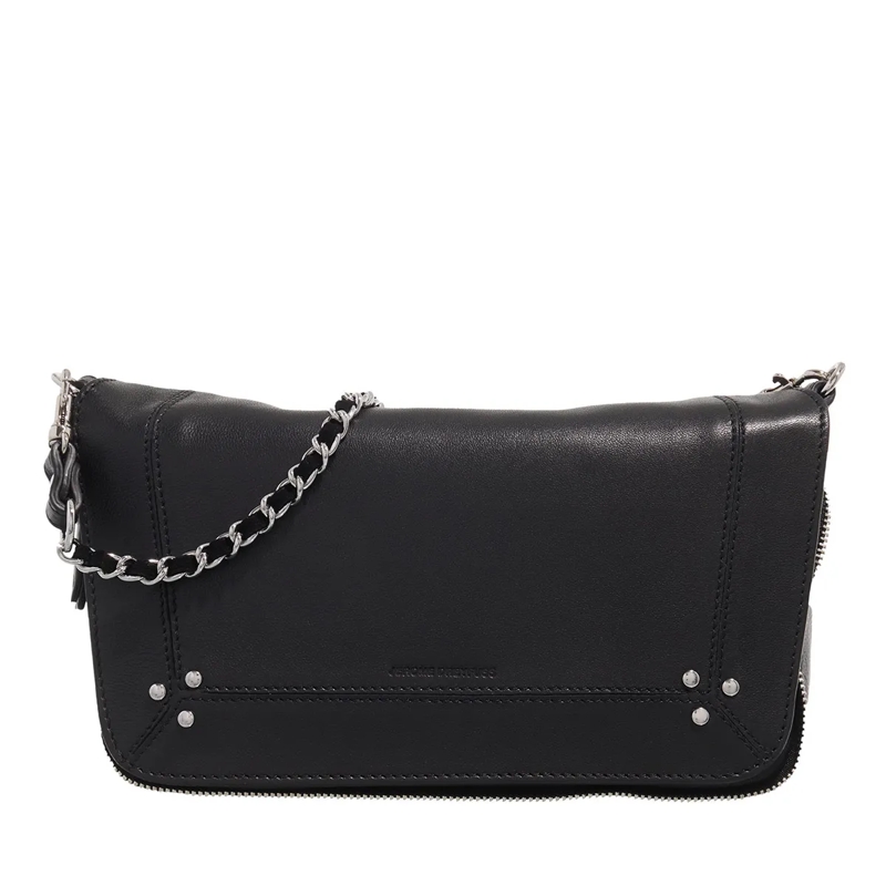 Jerome Dreyfuss Crossbody Bag Bobi S Lambskin Noir Silver