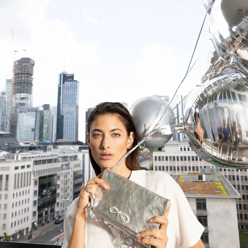 Abro Clutch Clutch Clutch STRASS weiss