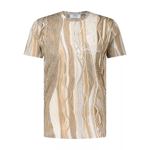 Carlo Colucci T-Shirt mit Allover-Print Beige 