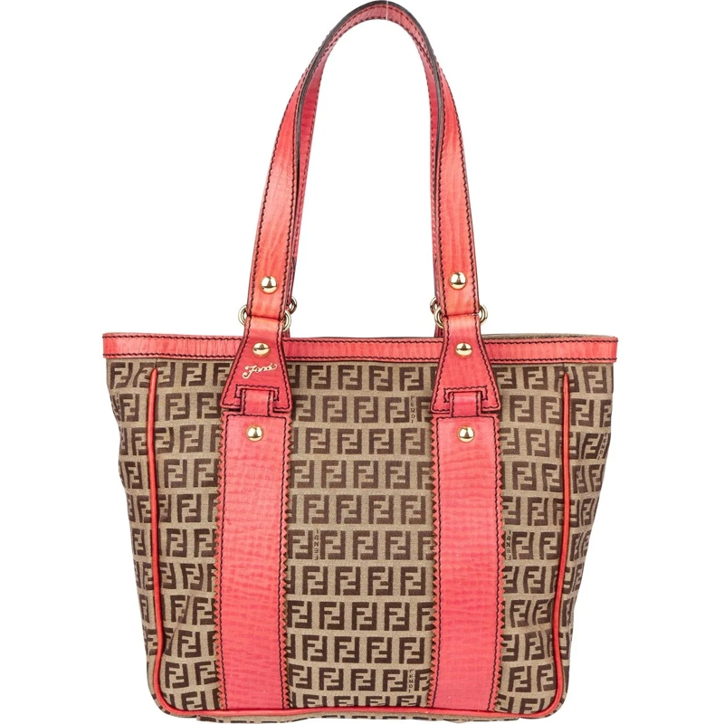 Fendi Schultertasche Fendi FF Monogram Zucca Handbag braun