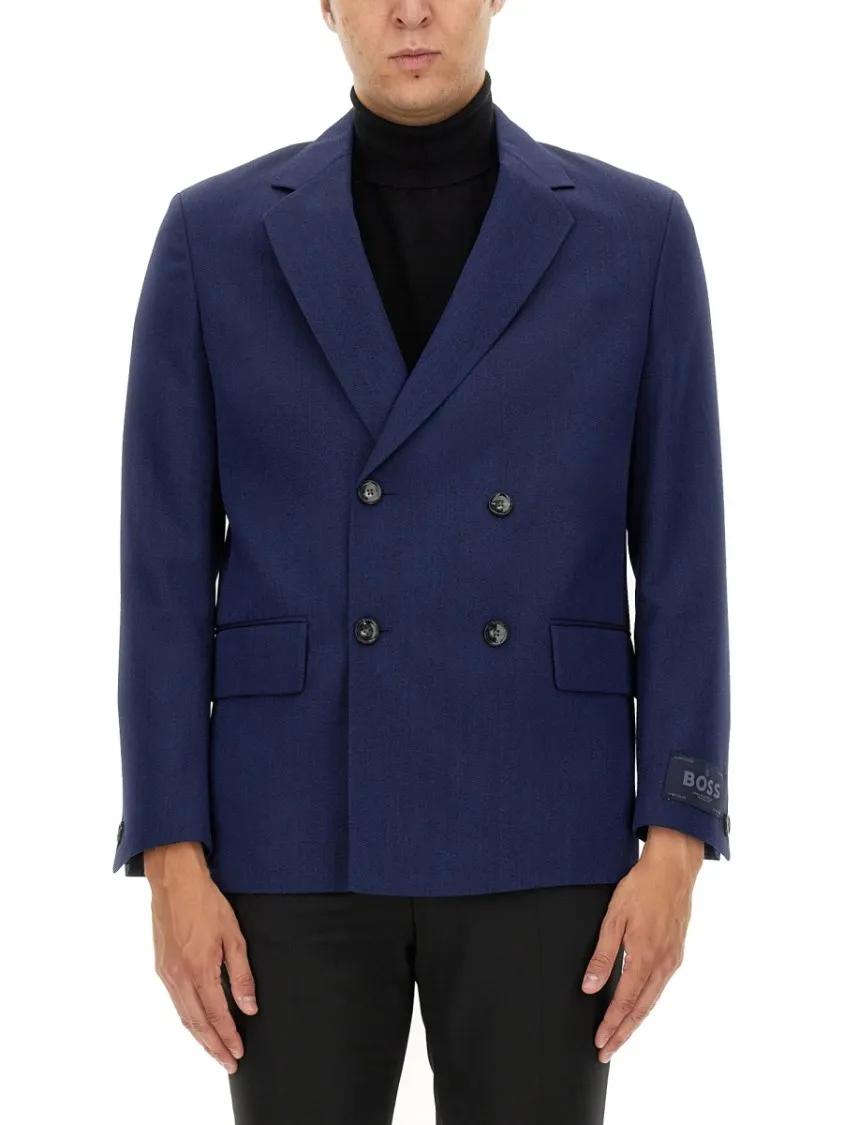 Thumbnail - Boss - Double-Breasted Jacket - Größe 52 - blau