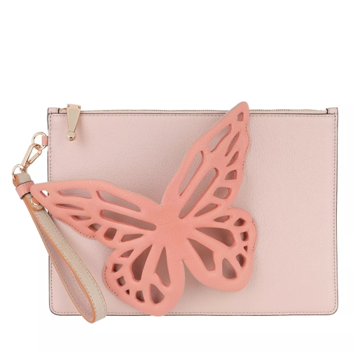 Sophia Webster Leather Pouchette 3D Butterfly Antique Rose Handväska med väskrem