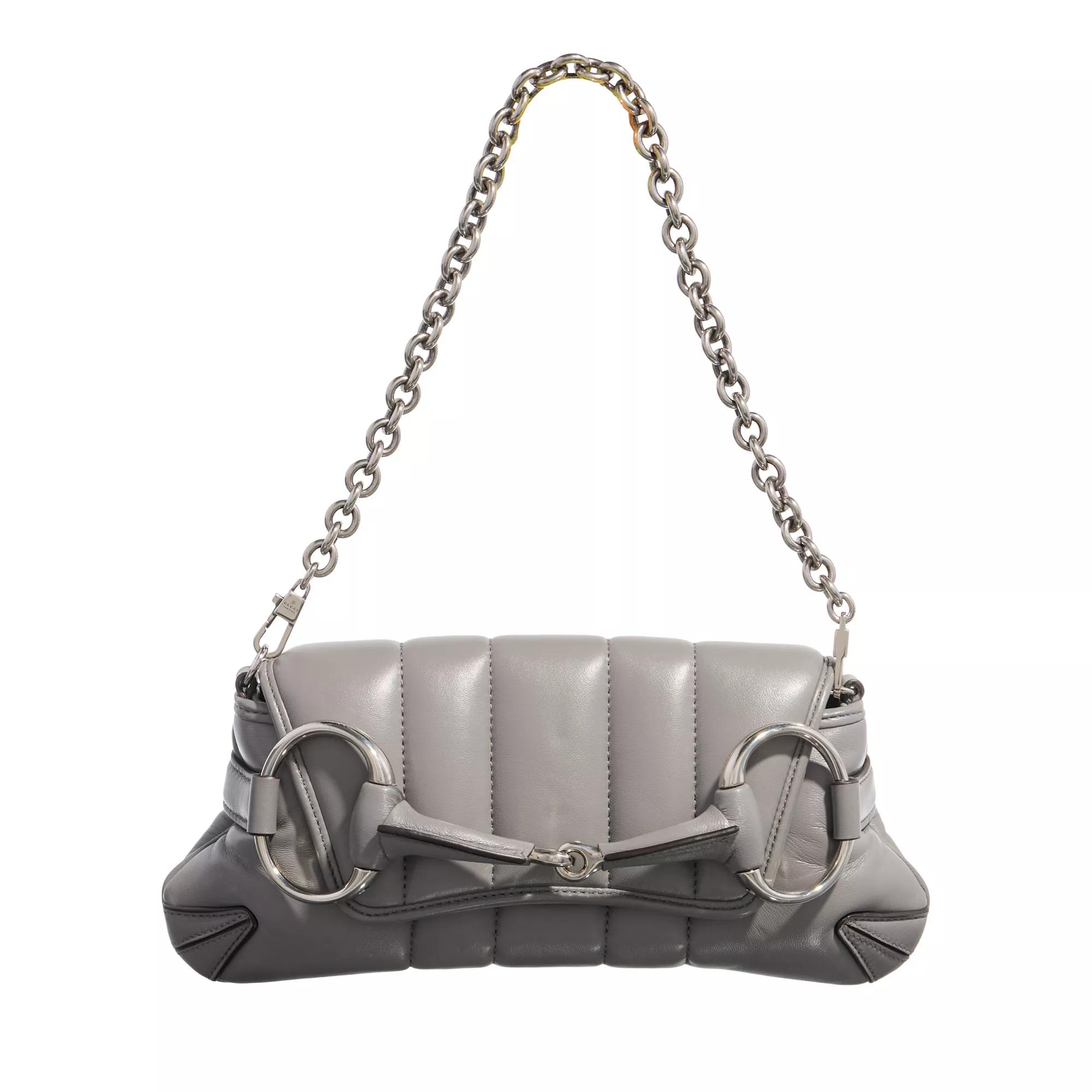 Gucci Pochettes - Horsebit Chain Small Shoulder Bag - Gr. unisize - in Grau - für Damen