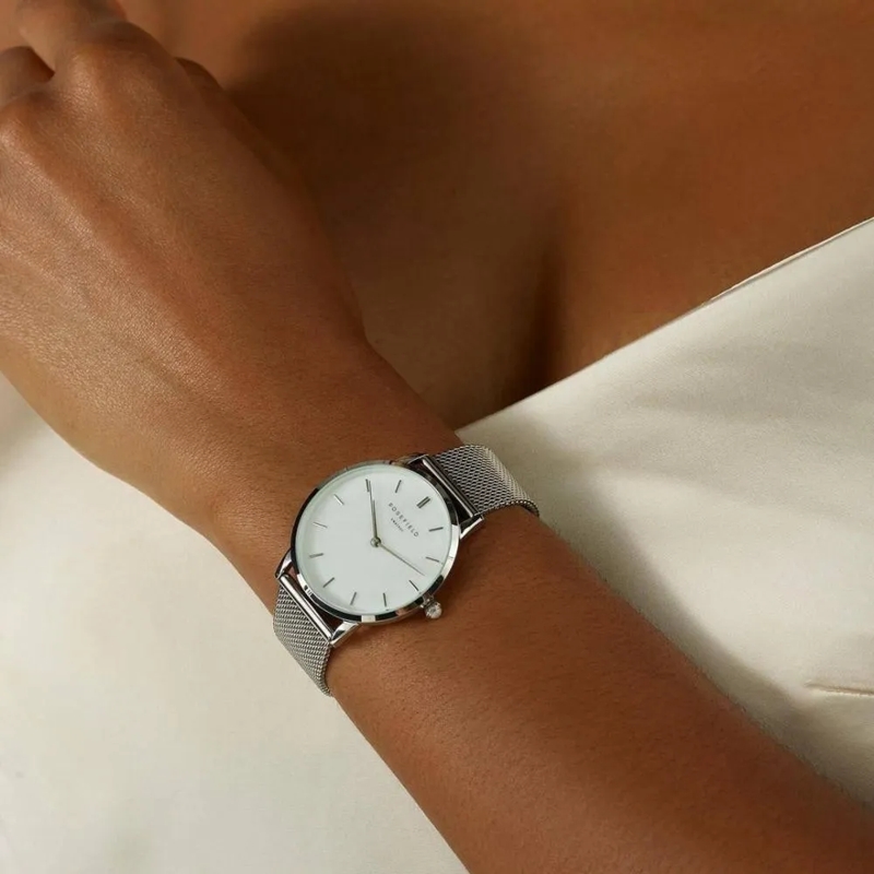 Rosefield Quarzuhr Damenuhr Pearl Edit Mesh silber(Image 2)