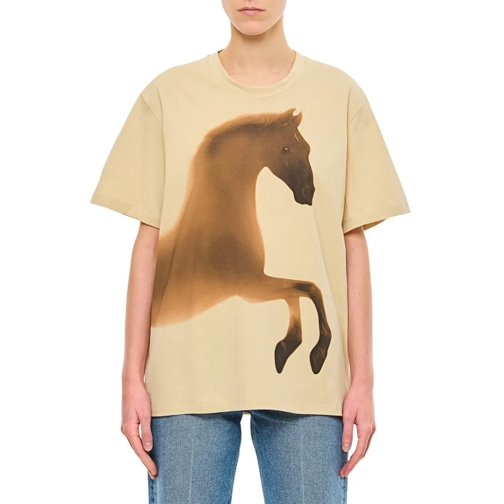 Stella McCartney T-Shirts Faded Horses T-Shirt Neutrals