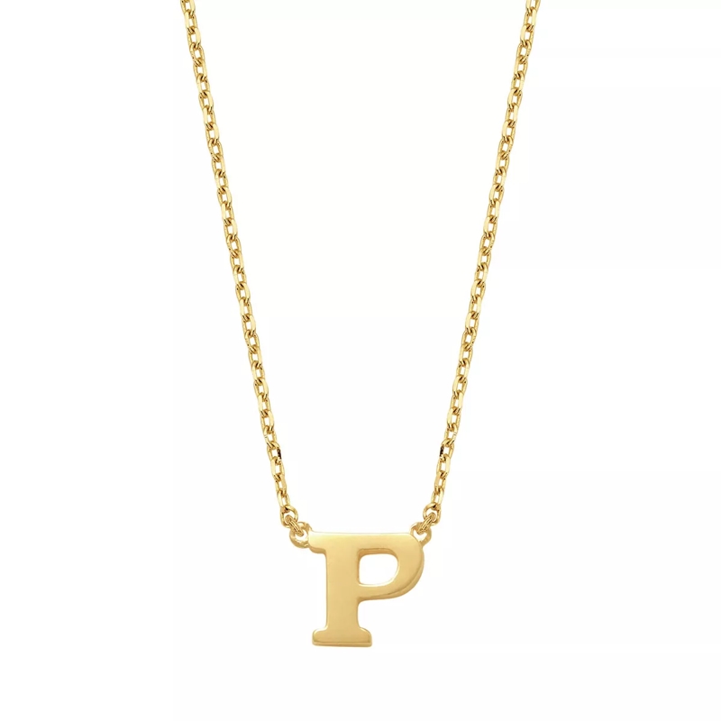 Isabel Bernard Collier moyen Le Marais Chloé 14 Karat Initial Necklace Letter P Gold