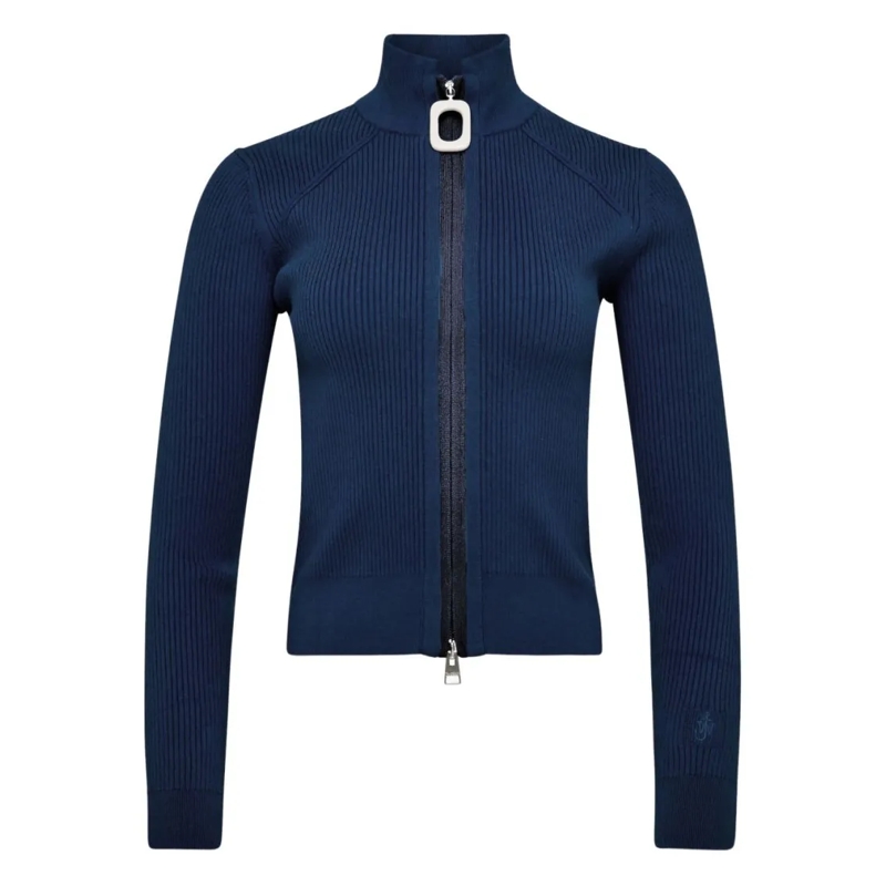 J.W.Anderson Pull à col roulé Ribbed Steel Blue Sweater With High Neck Blue