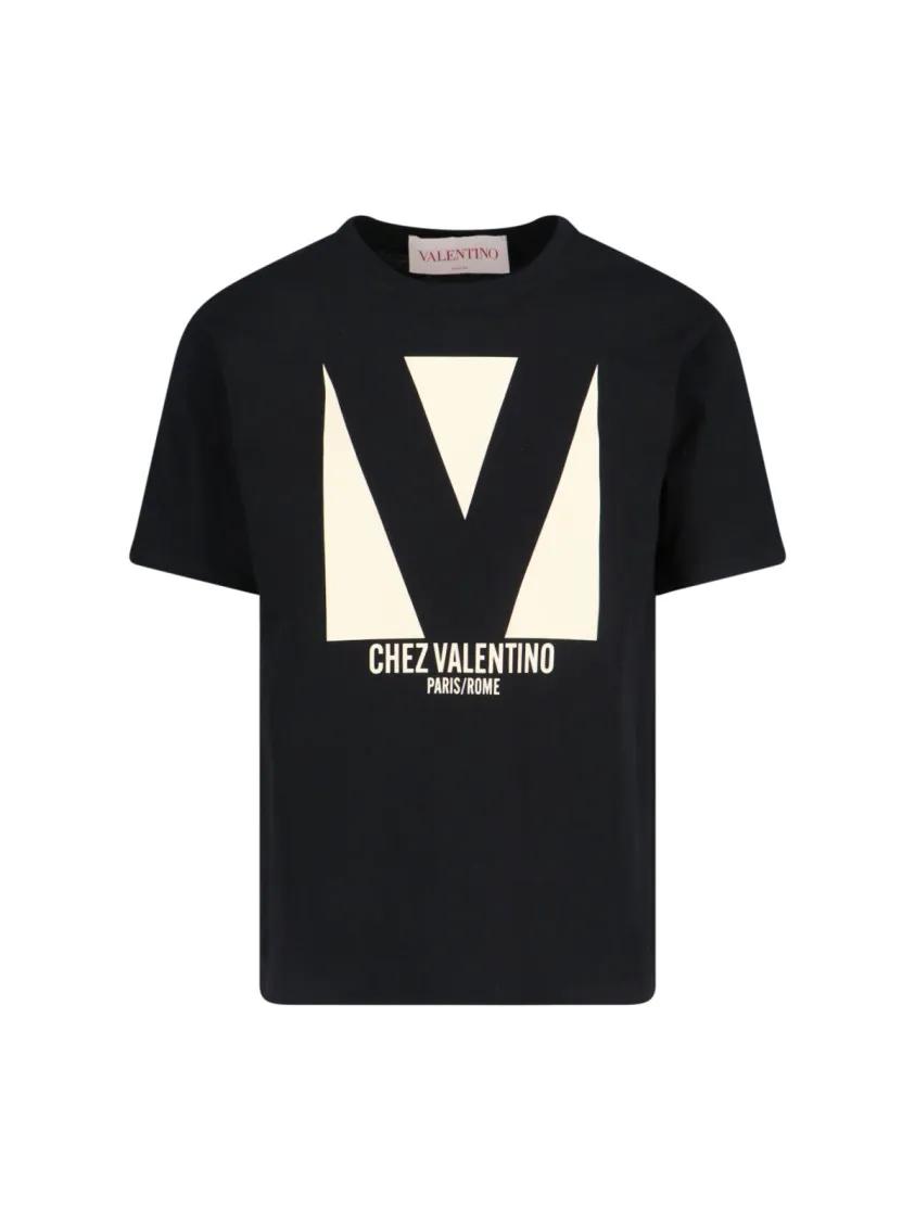 Thumbnail - Valentino Garavani - "Chez" T-Shirt – Black - Größe M - schwarz
