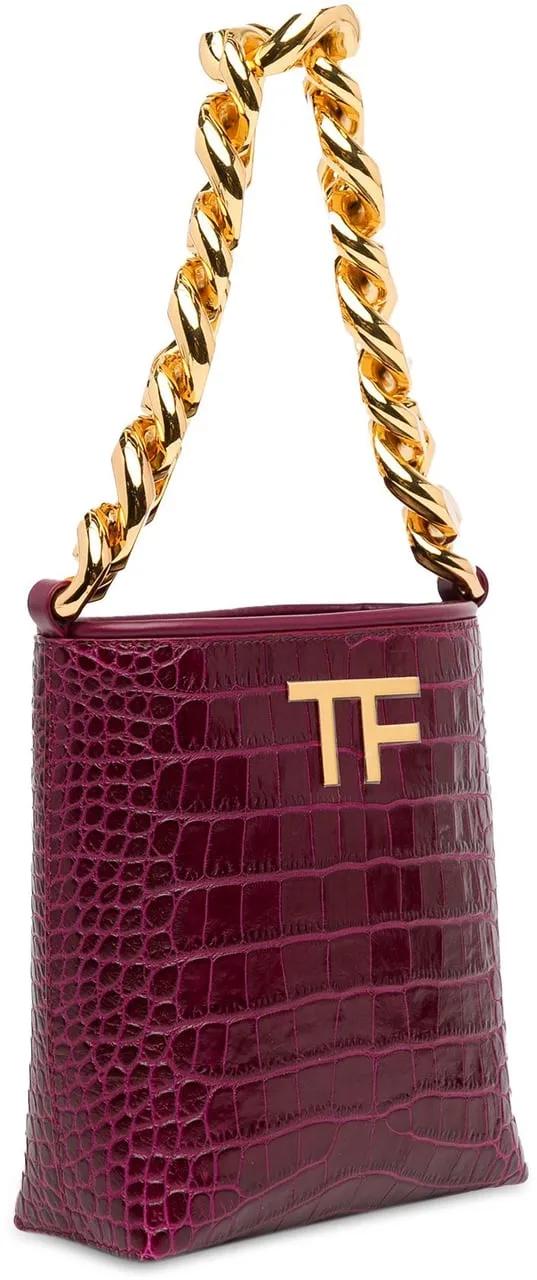 Thumbnail - Tom Ford Hobo Bags - Mini Croc-Embossed Chain Bucket Bag - Gr. unisize - in Orange - für Damen