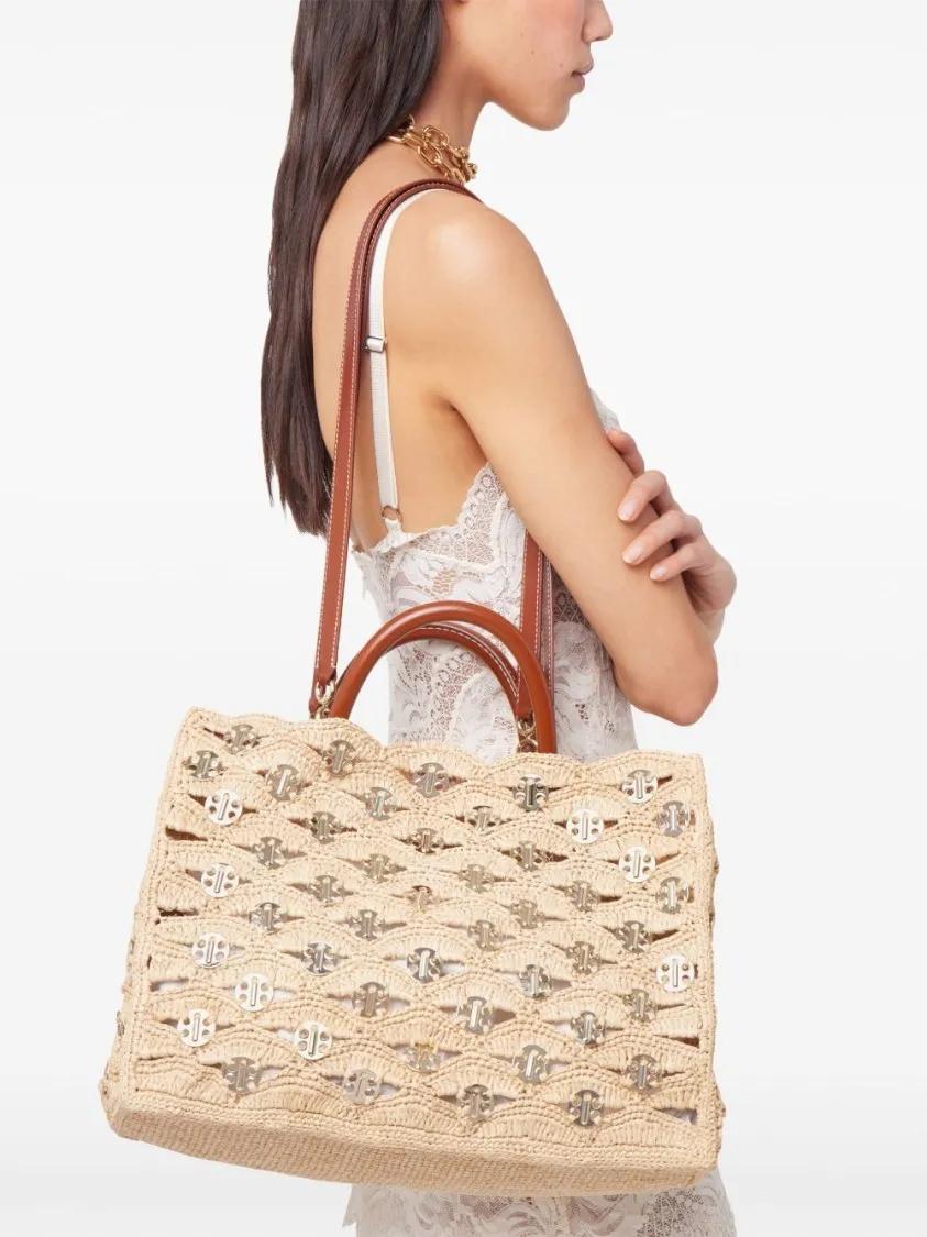Thumbnail - Paco Rabanne Shopper & Totes - Raffia Handbag With Intricate Woven Design - Gr. unisize - in Beige - für Damen