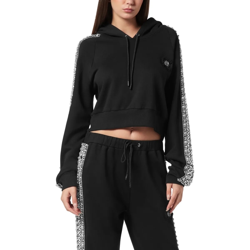 Philipp Plein Daunenjacke Kapuzen-Sweatjacket Crystal Verziert schwarz(Image 3)