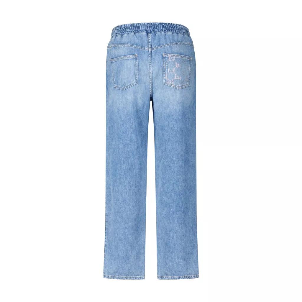 LIU JO Crop Flared Jeans mit Strassdetails 48104631861594 Blau