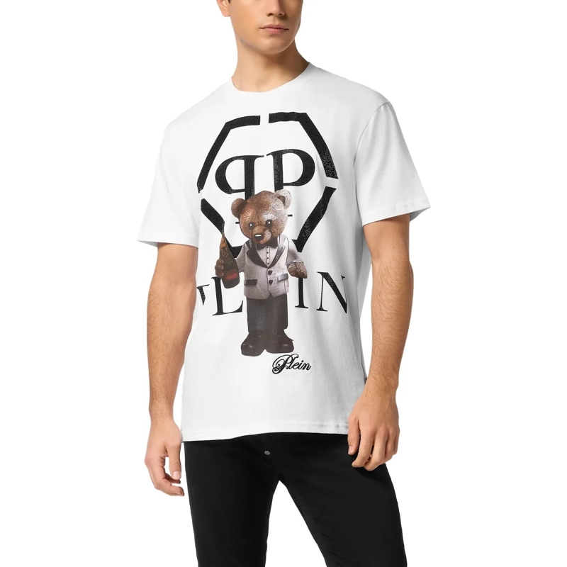 Philipp Plein T-Shirt T-Shirt Rundhalsausschnitt Ss Teddy weiss(Image 3)