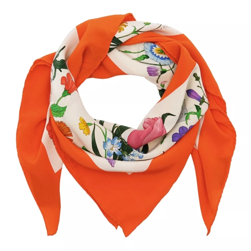 Gucci Flora Vintage Scarf Orange Multi Neckerchief