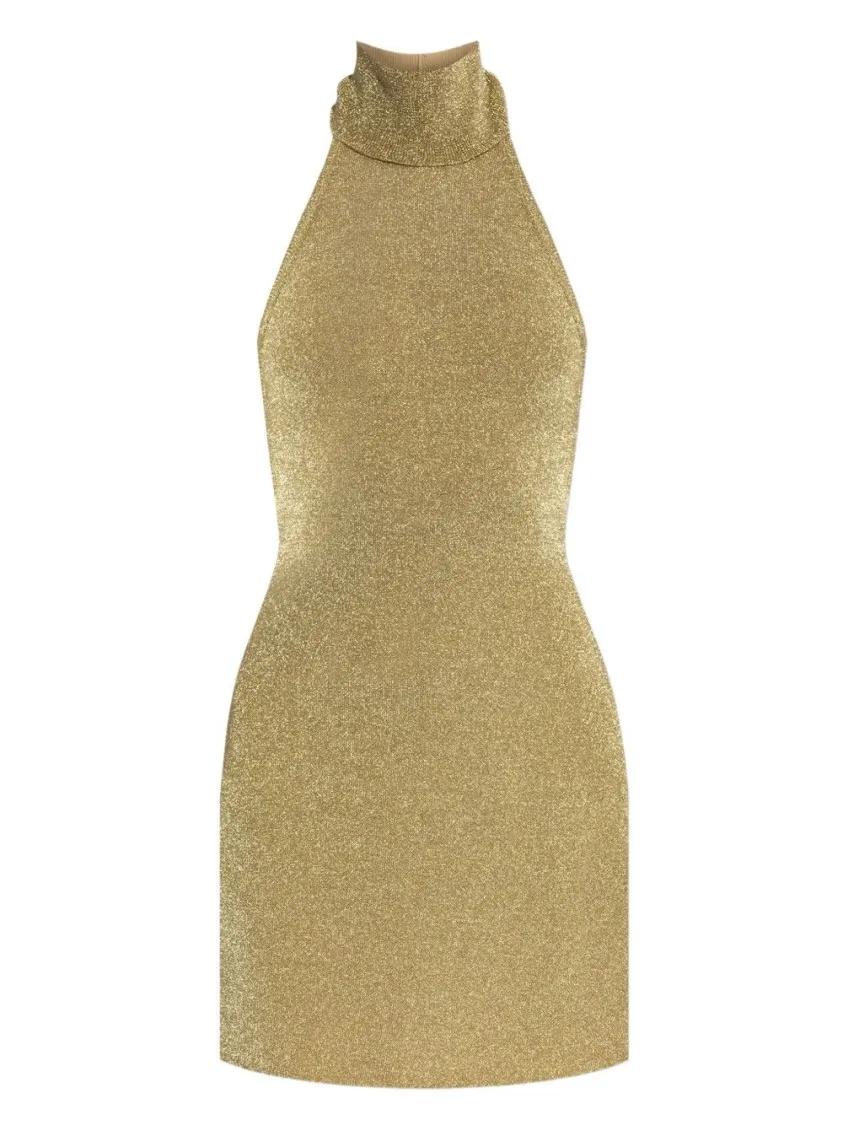 Thumbnail - Cult Gaia - Form-Fitting Gold Mini Dress With Open Back Design - Größe S - grün