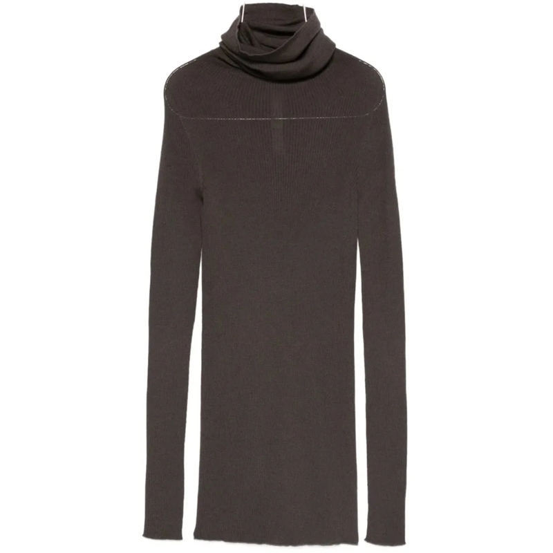 Rick Owens T-Shirt Ribbed Ls Tube Darkdust grau