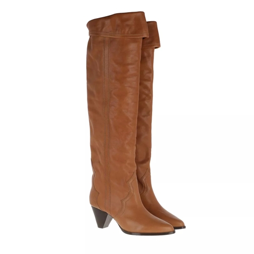 Isabel Marant Remko Knee High Boots Leather Cognac Laars