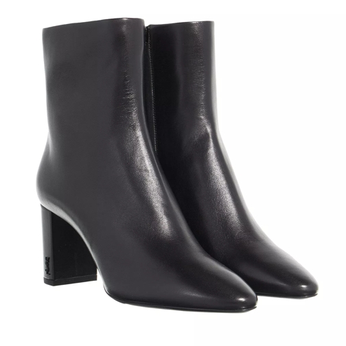 Saint Laurent Lou Ankle Boots In Smooth Leather Black Ankle Boot