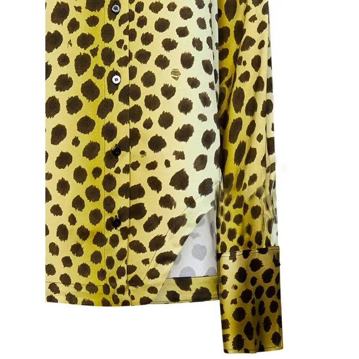 The Attico Yellow Cheetah Print Shirt Yellow Hemden