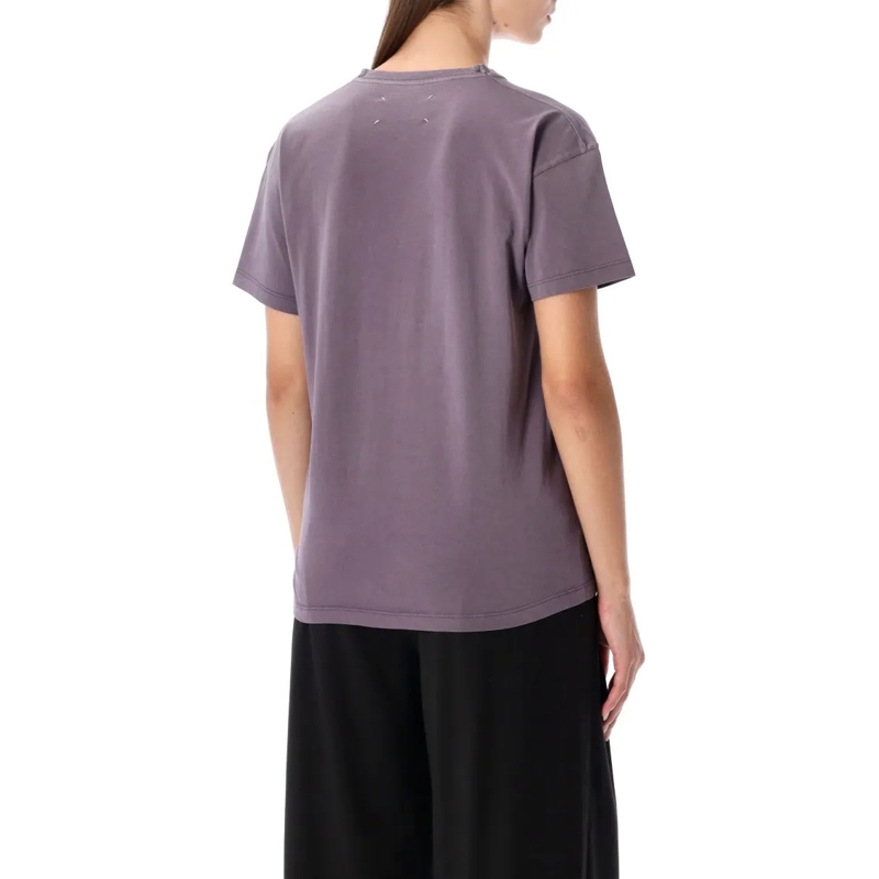 Maison Margiela T-Shirt Reverse Logo Cotton T-Shirt Purple