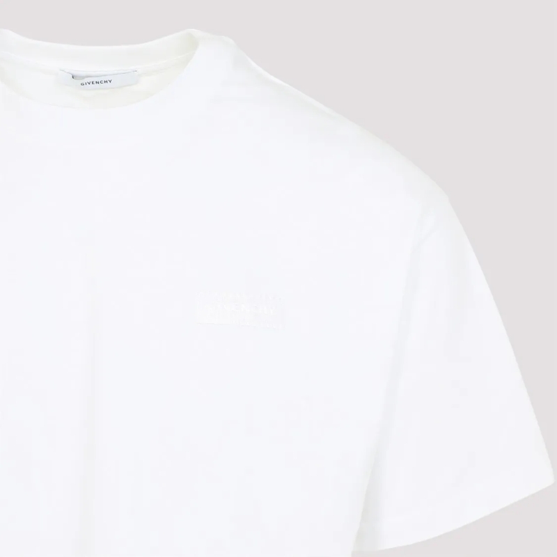 Givenchy T-Shirt White Plain Cotton T-Shirt With Tonal Logo Detail White(Image 5)