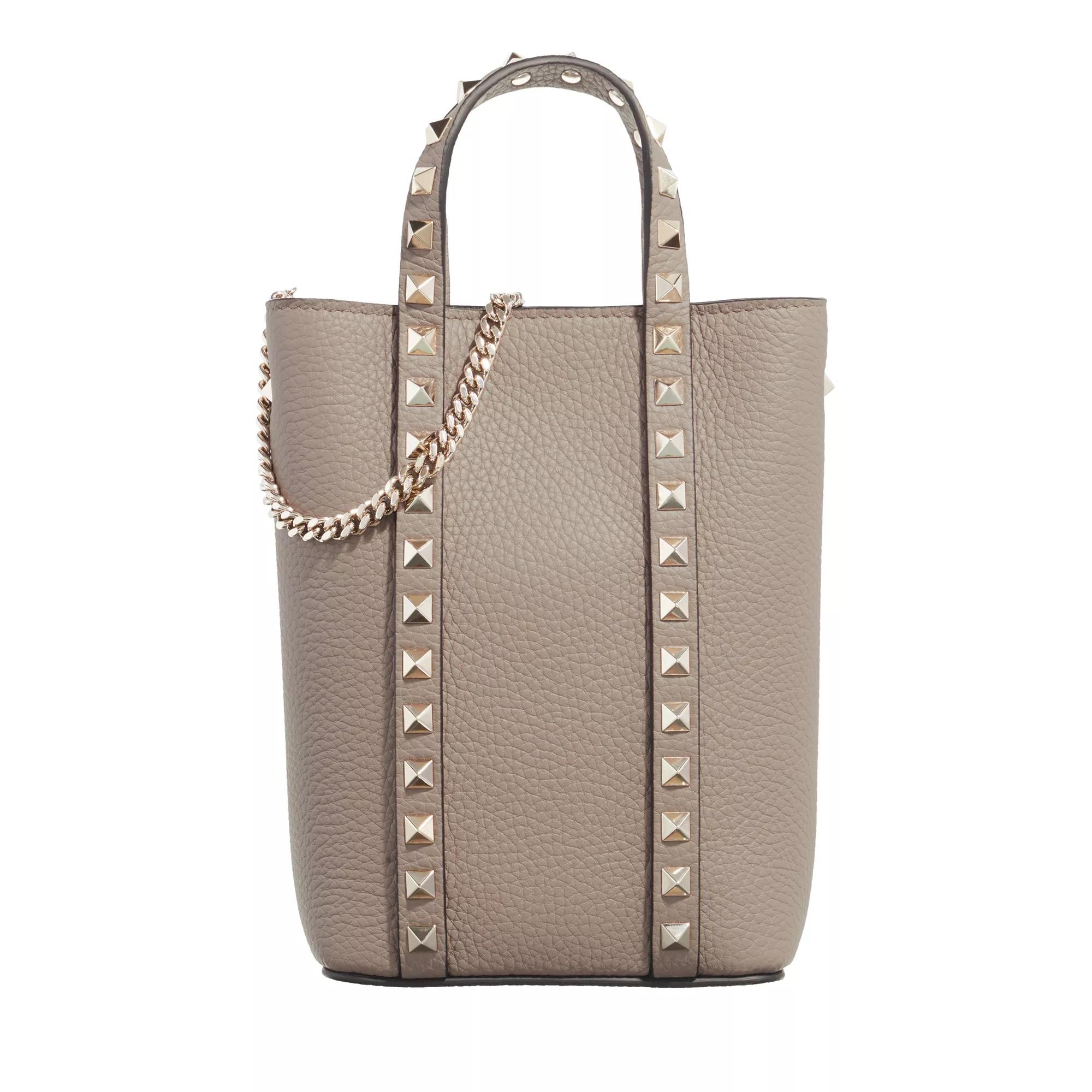 Valentino Garavani Tote - Rockstud Shopping Pouch Bag - Gr. unisize - in Taupe - für Damen