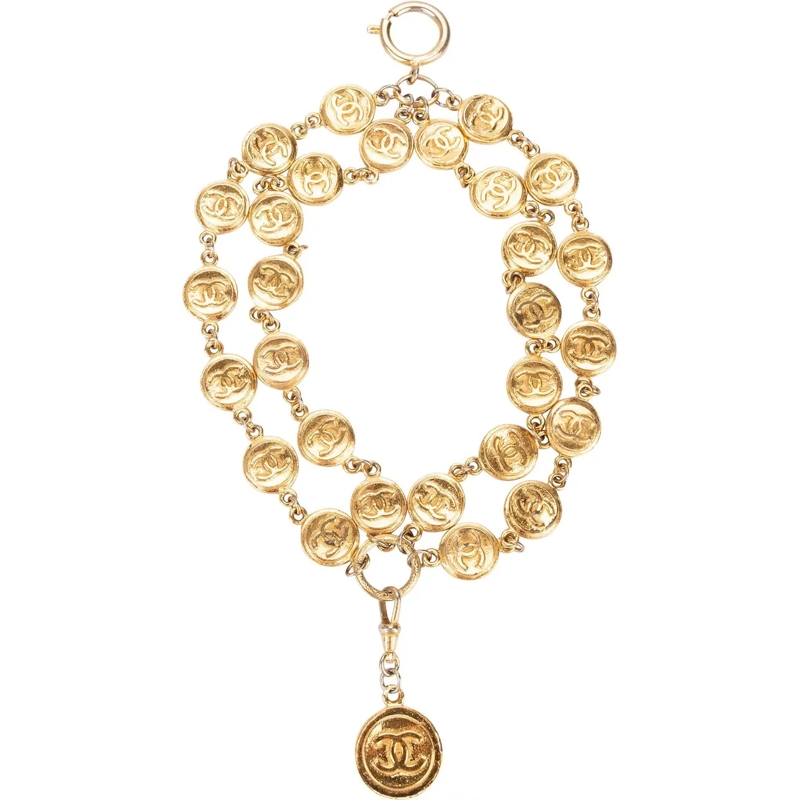 Chanel Mittellange Halskette Chanel Golden Multiple CC's Pendant mehrfarbig