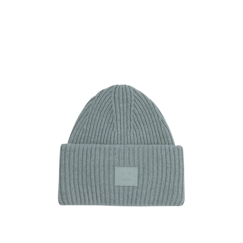Acne Studios Hut Ribbed Knit Beanie Grey