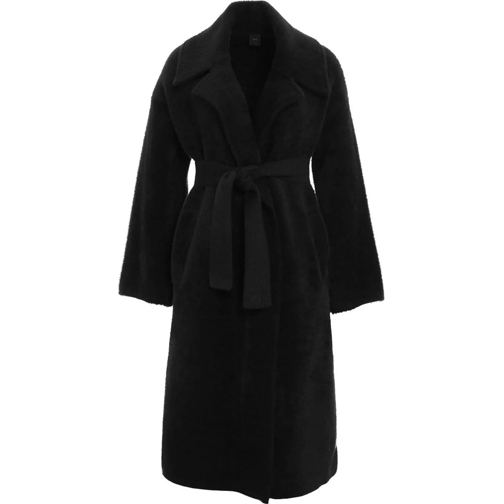 Pinko Sommerjacken Coat 'Uvaggio' with waist belt schwarz