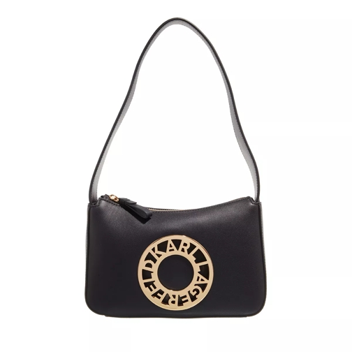 Karl Lagerfeld Disk Sm Zip Shoulderbag Black/Gold Hobo Bag